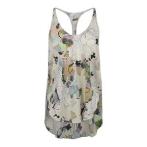3.1 Phillip Lim Floral Silk Racerback Tank Top Size 8 Cottagecore Feminine